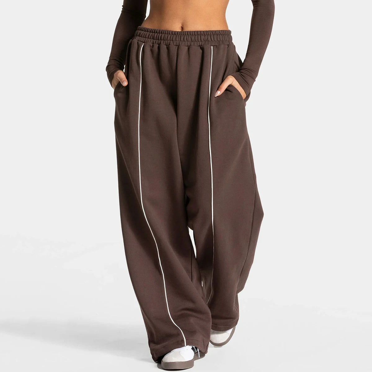Women’s High Waist Yoga Pants – Wide Leg Casual Sports & Gym Trousers