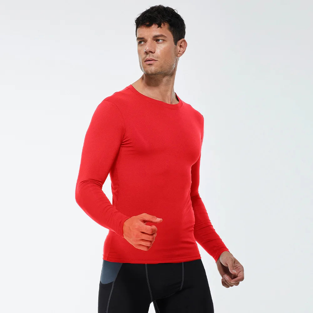 Men's Running Quick-Dry Long Sleeve T-Shirt – Slim Fit Gym & Training Sportswear