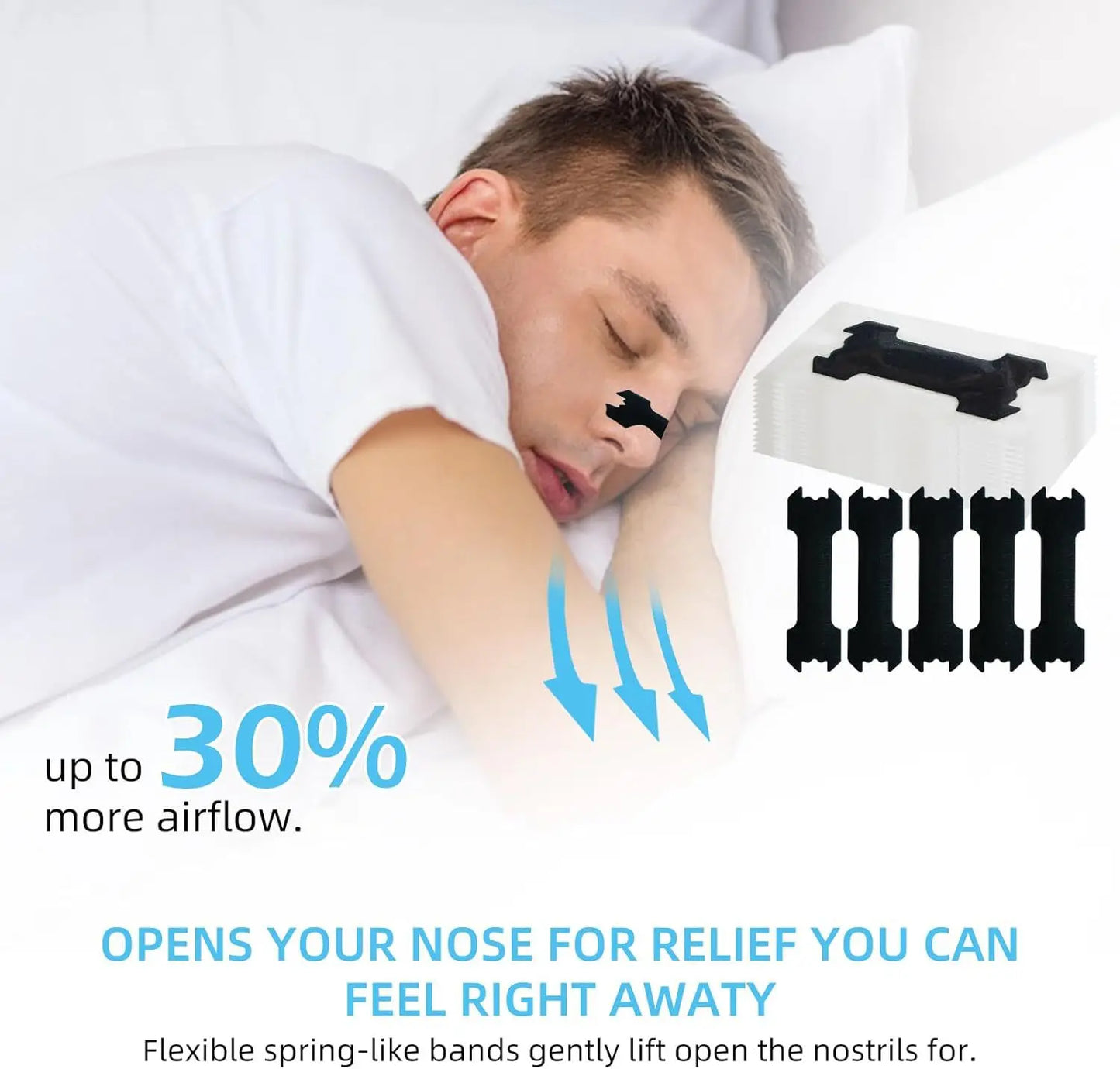 Extra Strength Nasal Strips – Better Breathing & Sleep Support (60/30/10 PCS)