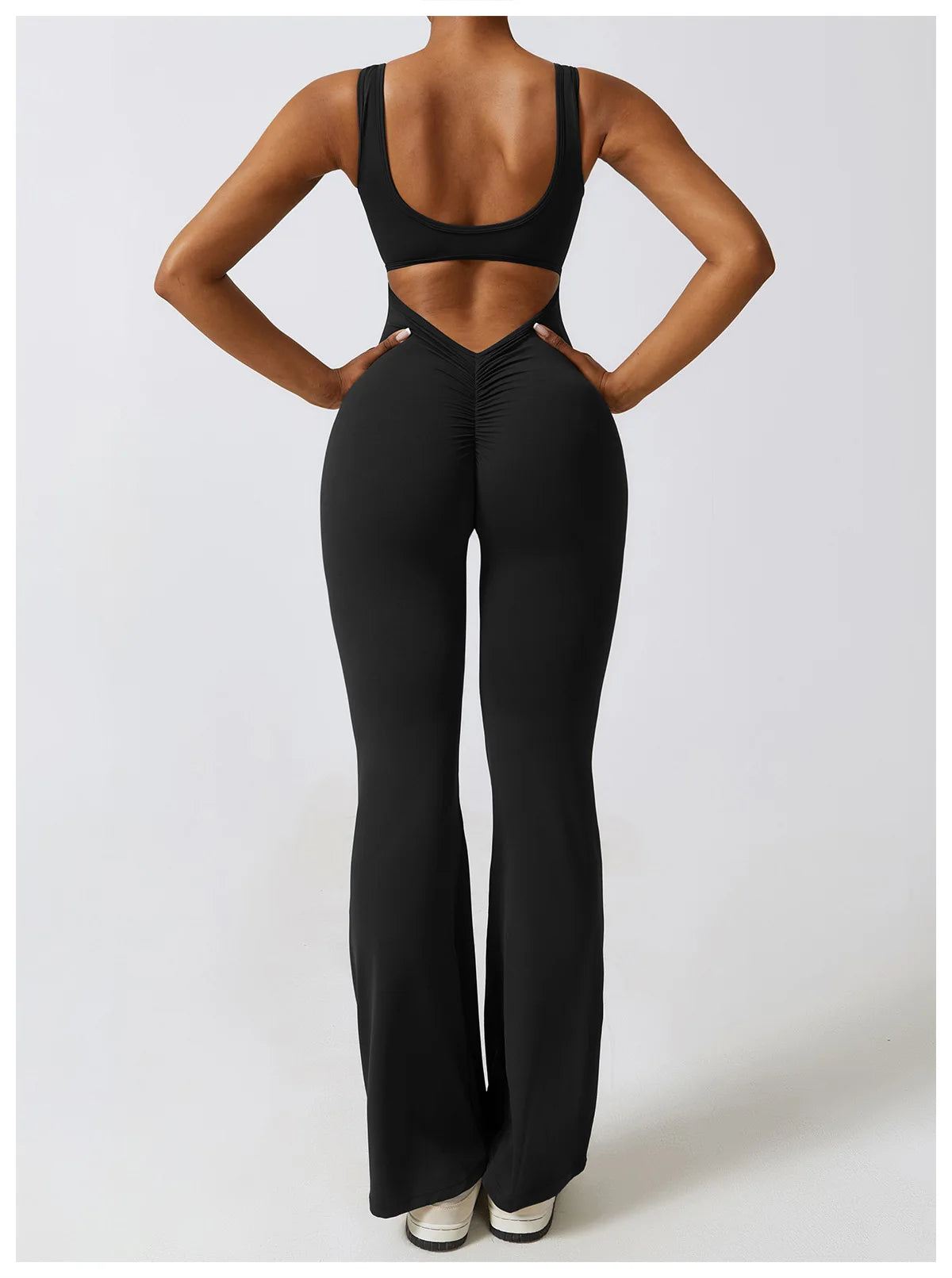 Women’s Fitness Yoga Jumpsuit – Push-Up Stretch Workout Bodysuit