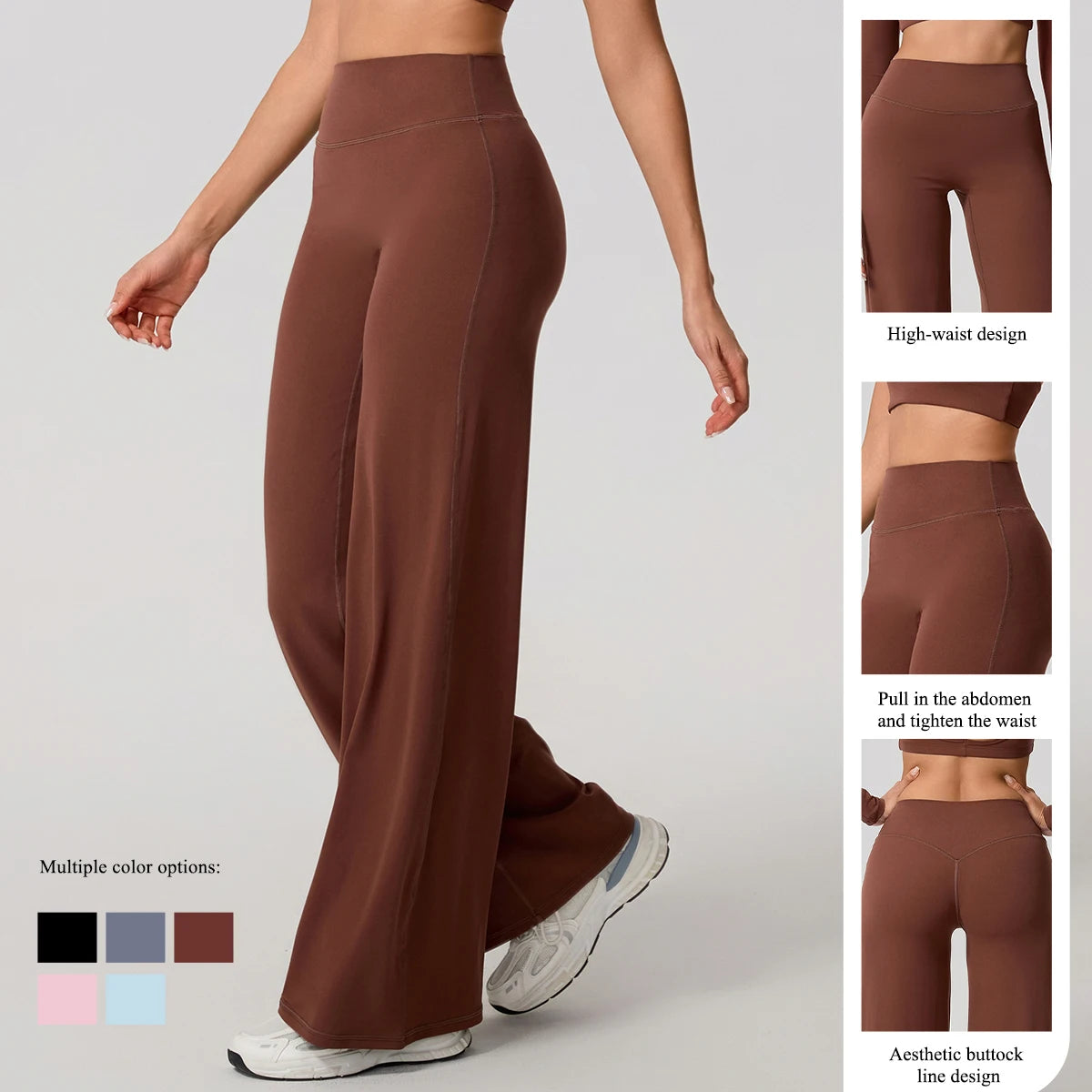Women's Straight-Leg Yoga Pants – Naked-Feel Wide Leg Sports & Fitness Leggings