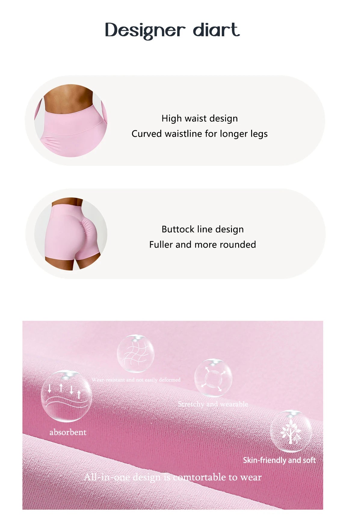 Summer Butt Lift Scrunch Yoga Shorts – High Waist Gym & Workout Shorts for Women