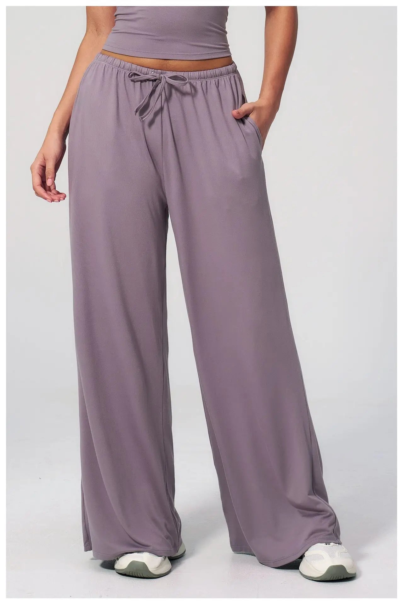 Yoga Pants Brushed Sports Pants Women's Hanging Wide Leg Loose Casual Pants Sports Running Fitness Elastic Drawstring Pants