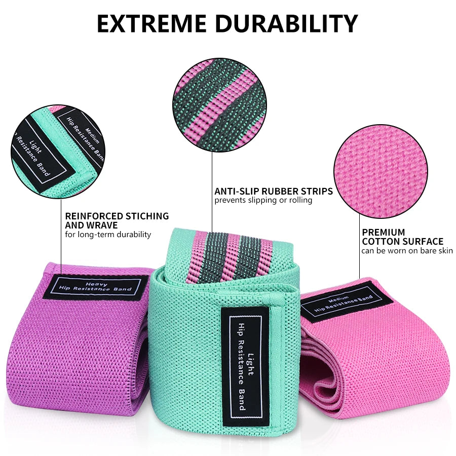 Elastic Glute Thigh Resistance Bands Fabric Booty Squat Circle Stretch Yoga Gym Equipment Hip Fitness Strips Loops Unisex