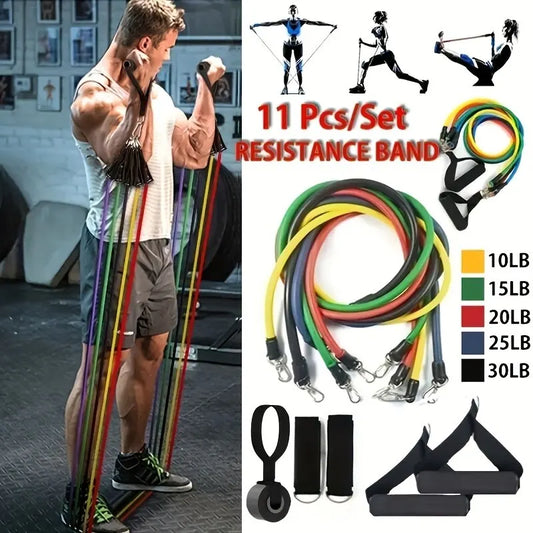 11PCS Resistance Bands Set – Pull Rope & Full Body Home Gym Training Equipment