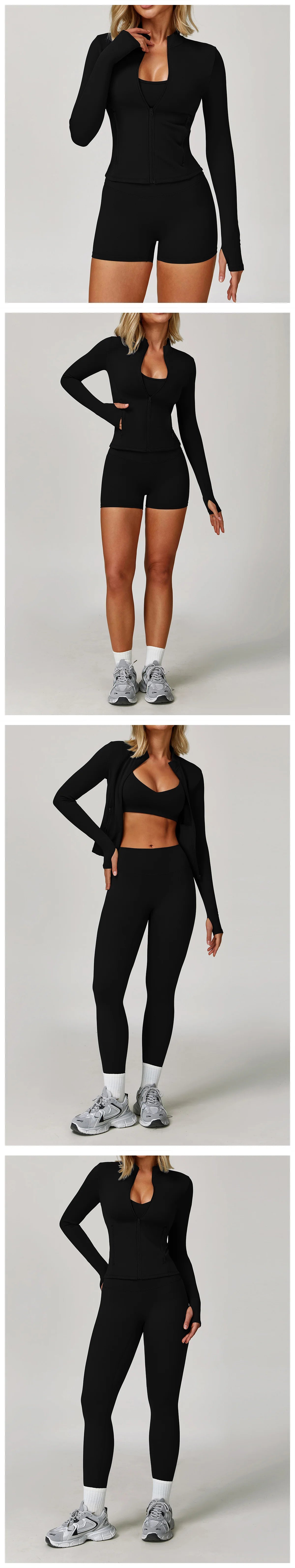 Women's Yoga Sports Set 2/3PCS Gym Workout Tracksuit Long Sleeve Sports Bra Athletic Wear Running Fitness Clothing
