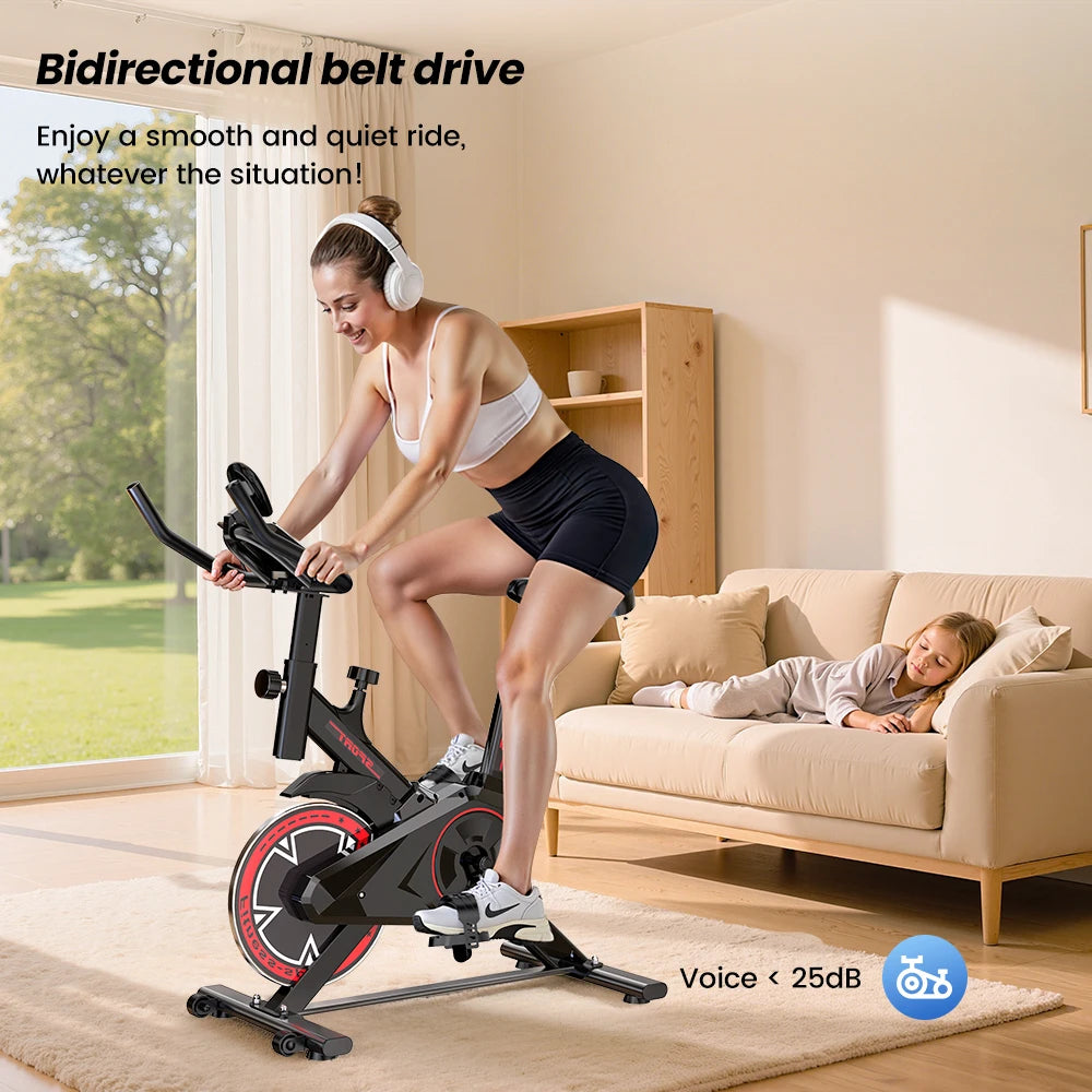 Indoor Spin Bike – Quiet Belt Drive Home Cardio Trainer