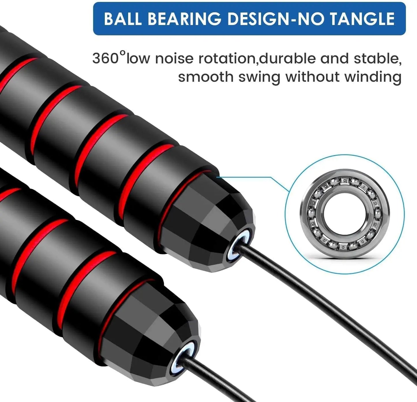 Adjustable Speed Jump Rope with Ball Bearings – Tangle-Free Fitness Skipping Rope