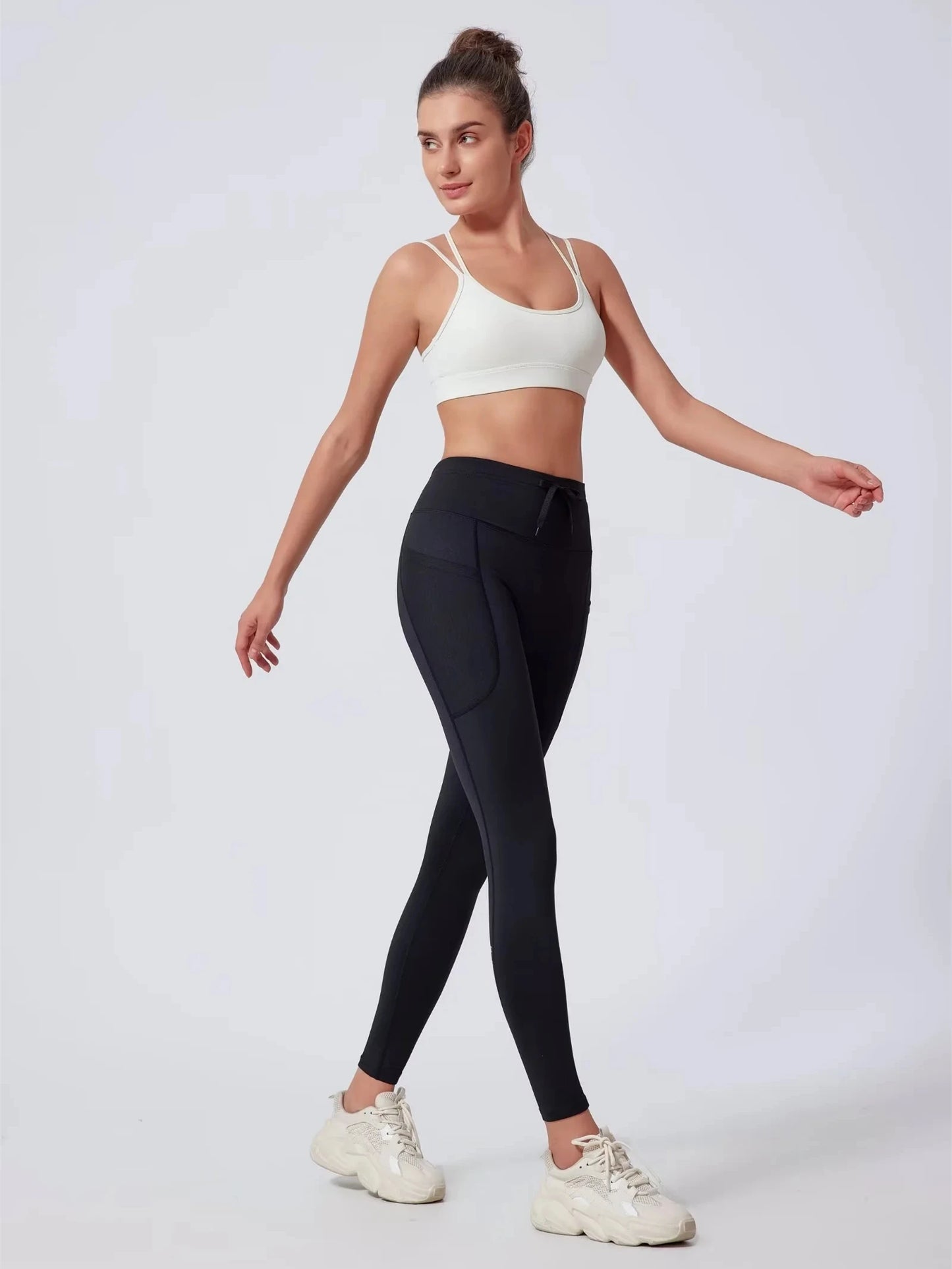 Compression Running Leggings with Pockets – Warm Reflective Sports Tights for Women, Men & Youth