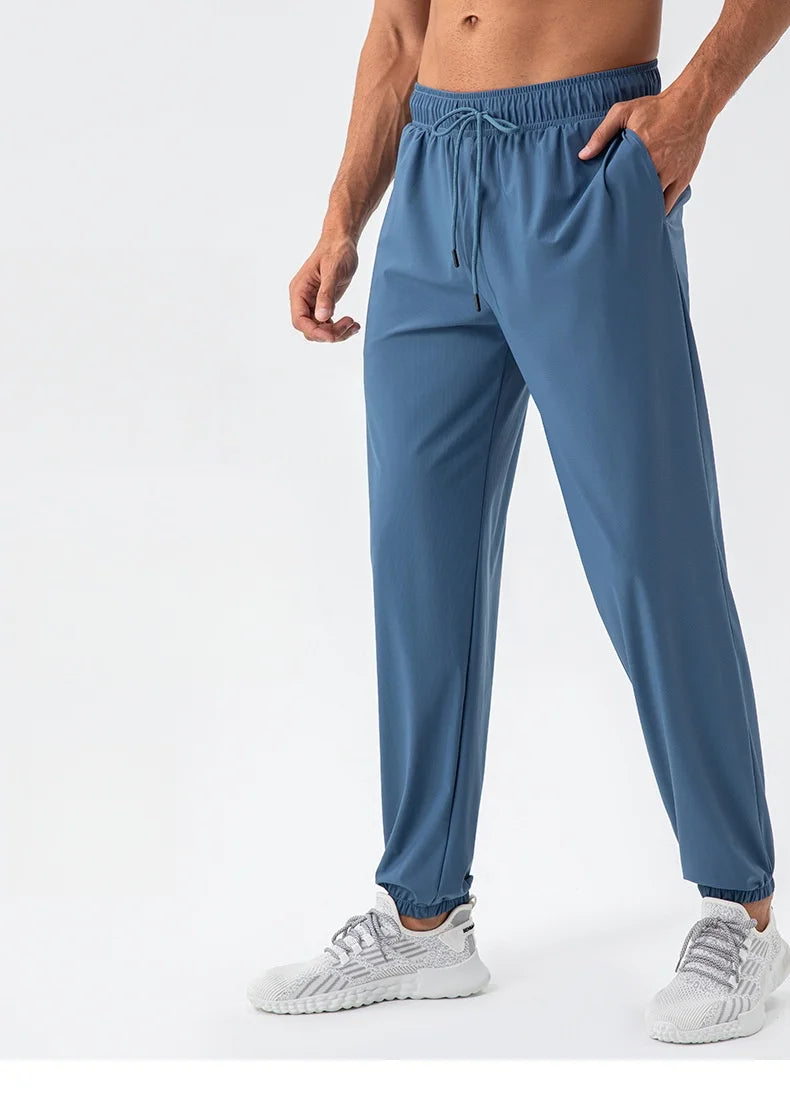 Men's Running Pants Sportswear Summer Jogging Sweatpants Quick Dry Thin Tracksuit Elastic Gym Fitness Sport Trousers Men Slacks