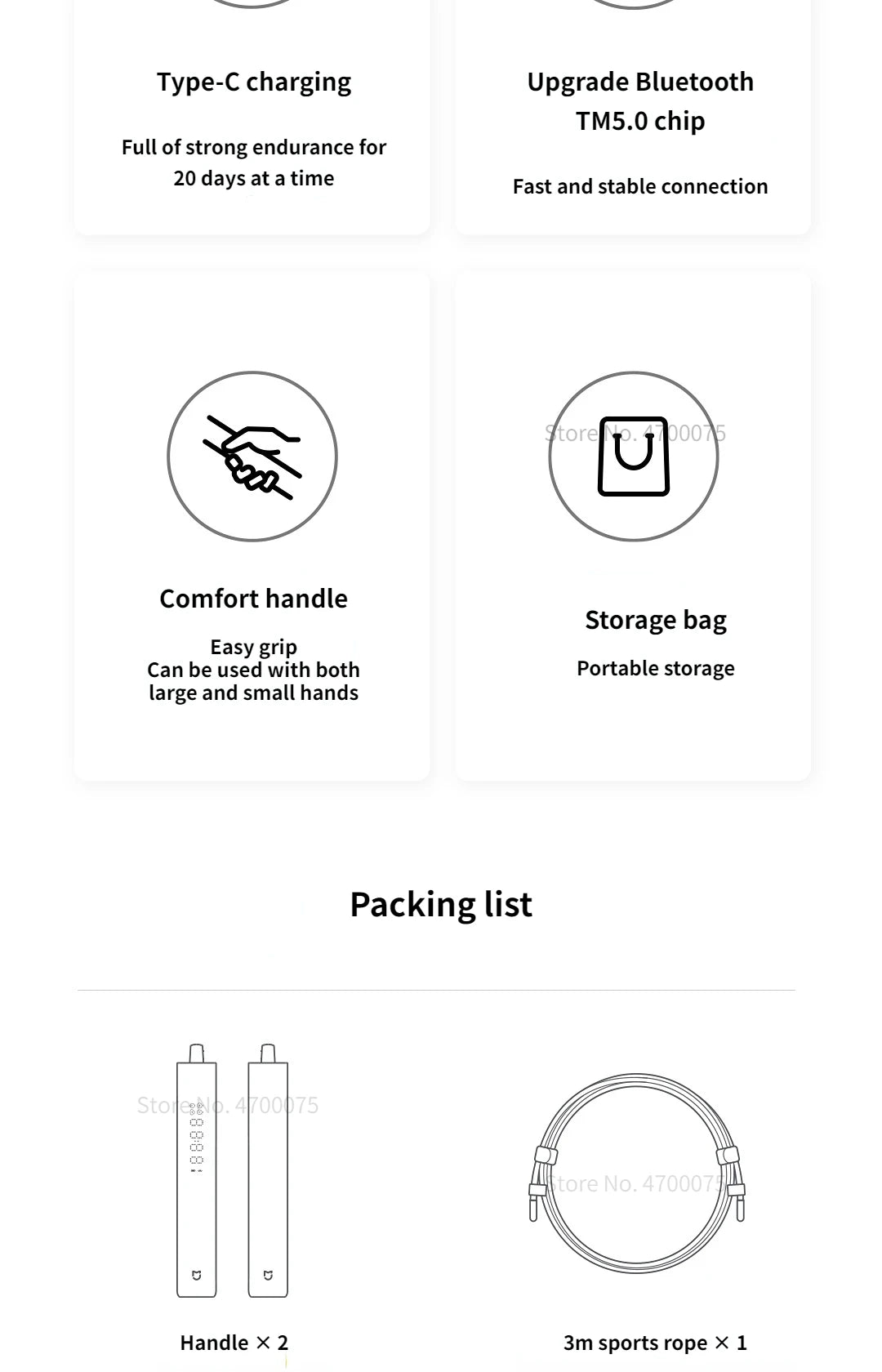 Xiaomi Mijia Smart Jump Rope Bluetooth 5.0 Digital Counter with APP Control Calorie Tracker for Fitness And Weight Loss Exercise