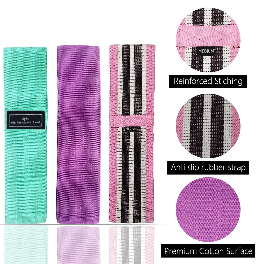 Elastic Glute Thigh Resistance Bands Fabric Booty Squat Circle Stretch Yoga Gym Equipment Hip Fitness Strips Loops Unisex