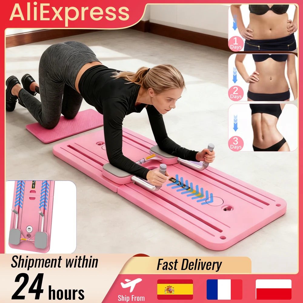 Multifunctional Foldable Abdominal Board Pilates Push up Plate Reformer Fitness Core Workout Equipment for Body Training