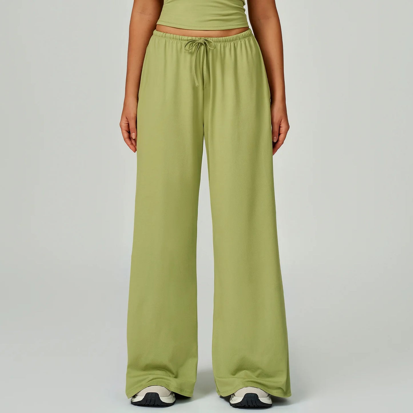 Yoga Pants Brushed Sports Pants Women's Hanging Wide Leg Loose Casual Pants Sports Running Fitness Elastic Drawstring Pants