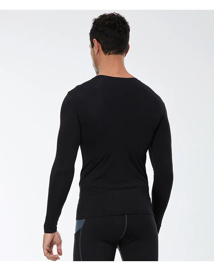 Men's Running Quick-Dry Long Sleeve T-Shirt – Slim Fit Gym & Training Sportswear