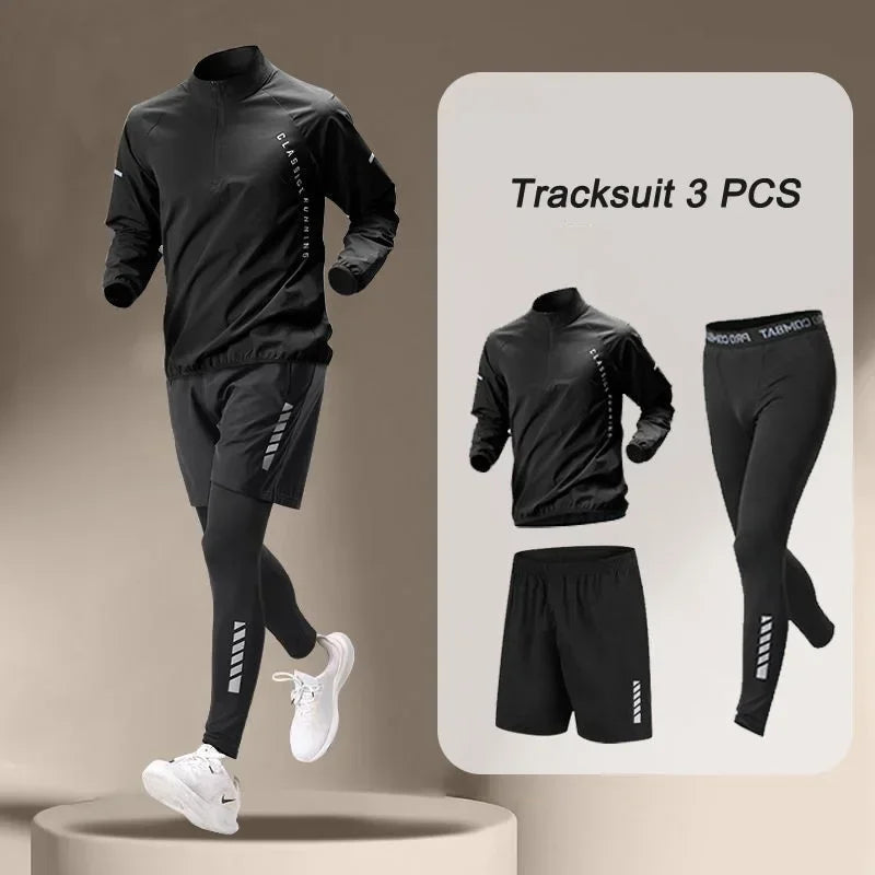 Men’s Quick Dry Sportswear Set – Outdoor Fitness Running Tracksuit