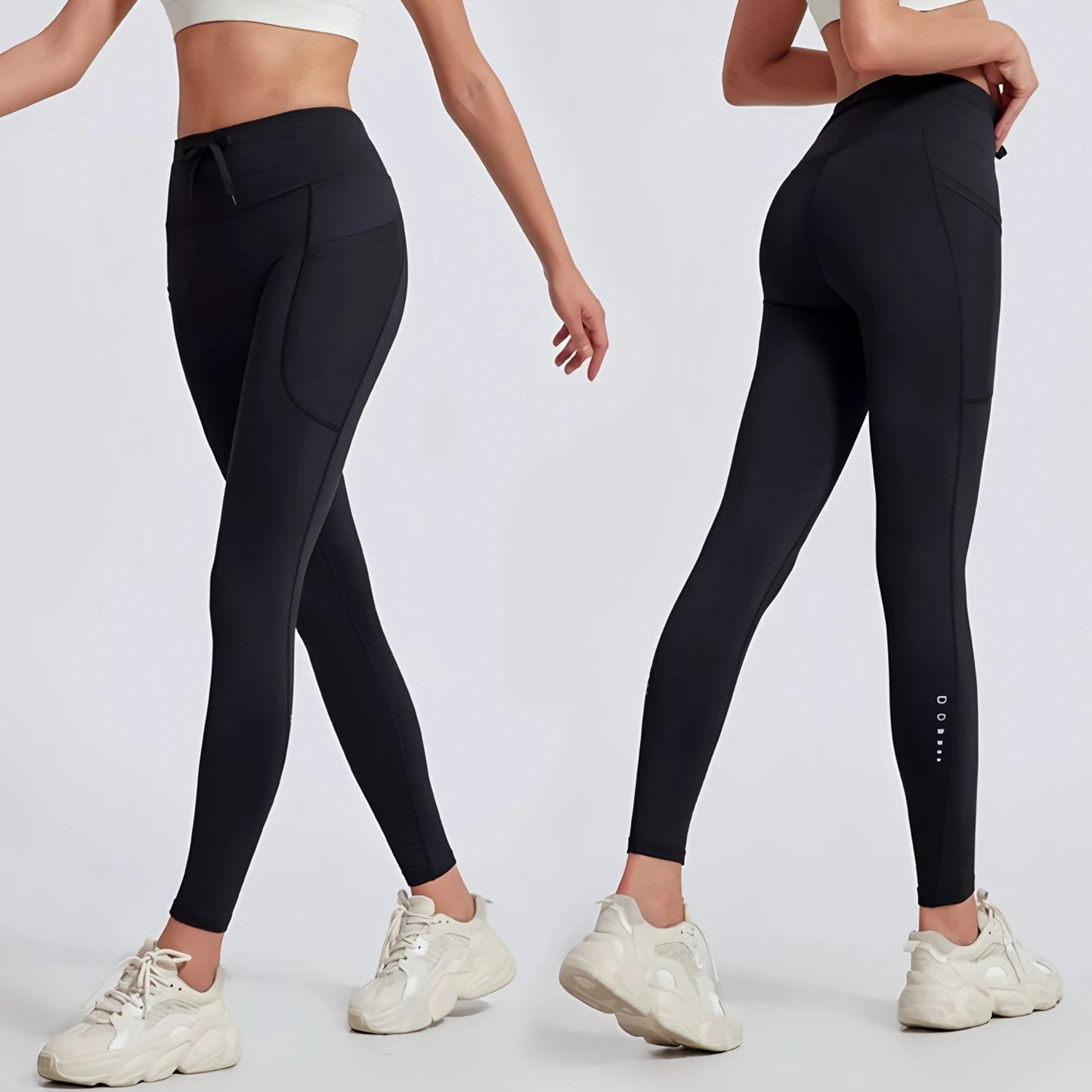 Compression Running Leggings with Pockets – Warm Reflective Sports Tights for Women, Men & Youth