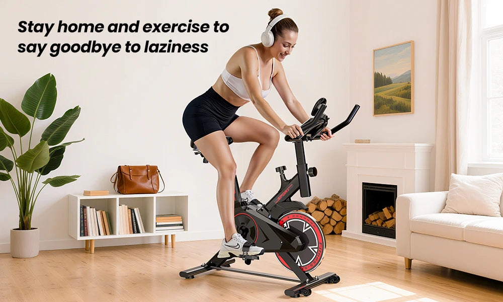 Indoor Spin Bike – Quiet Belt Drive Home Cardio Trainer