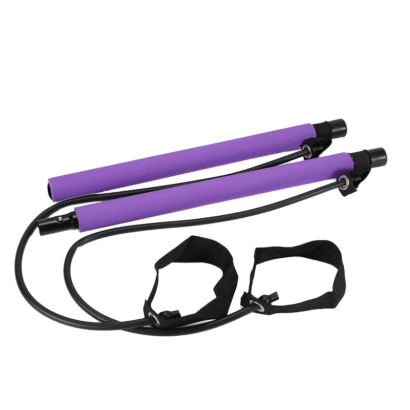 Multifunctional Pilates Bar Kit – Fitness Bar with Resistance Bands for Full Body Home Workouts