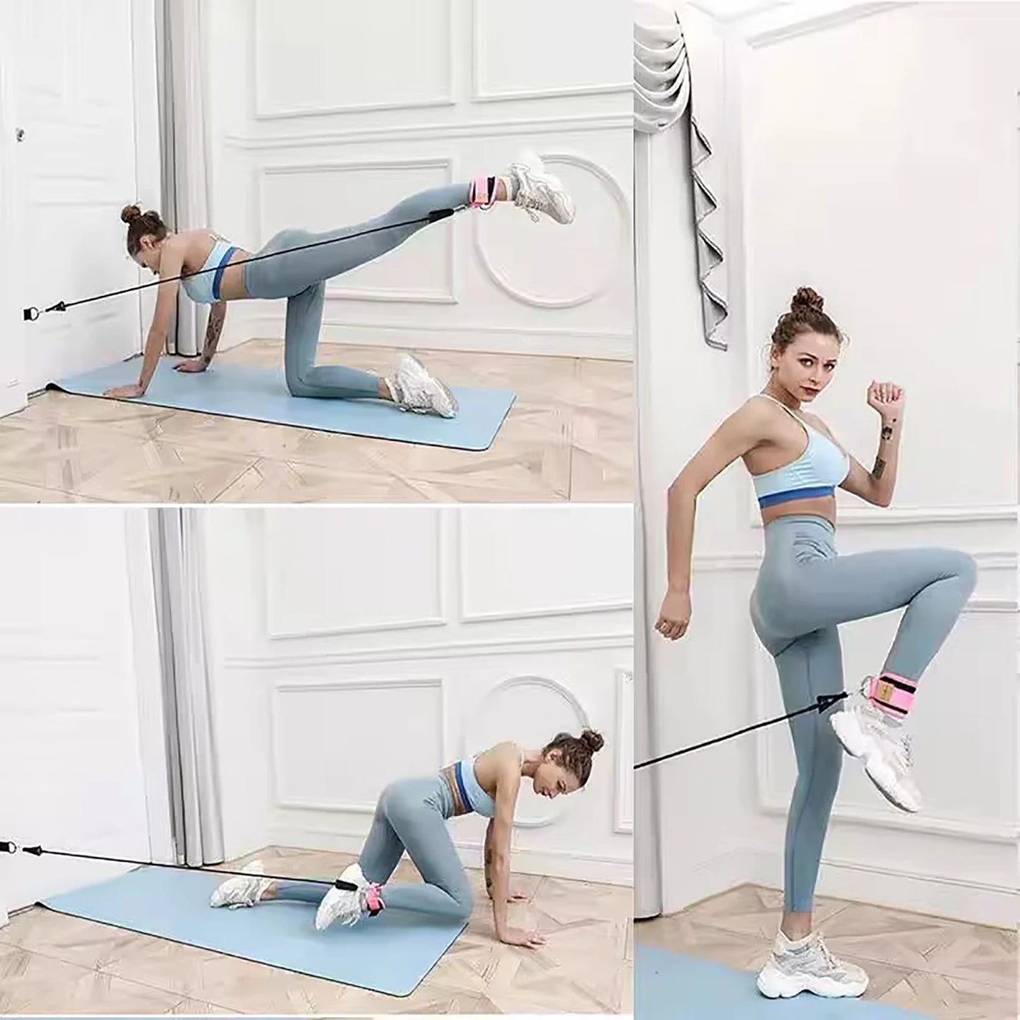 Ankle Straps Resistance Bands Set – Fitness Workout & Home Gym Training Equipment