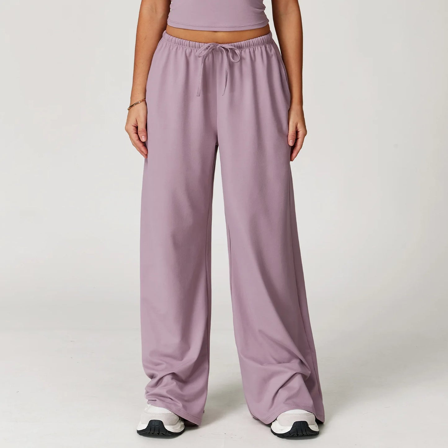 Yoga Pants Brushed Sports Pants Women's Hanging Wide Leg Loose Casual Pants Sports Running Fitness Elastic Drawstring Pants