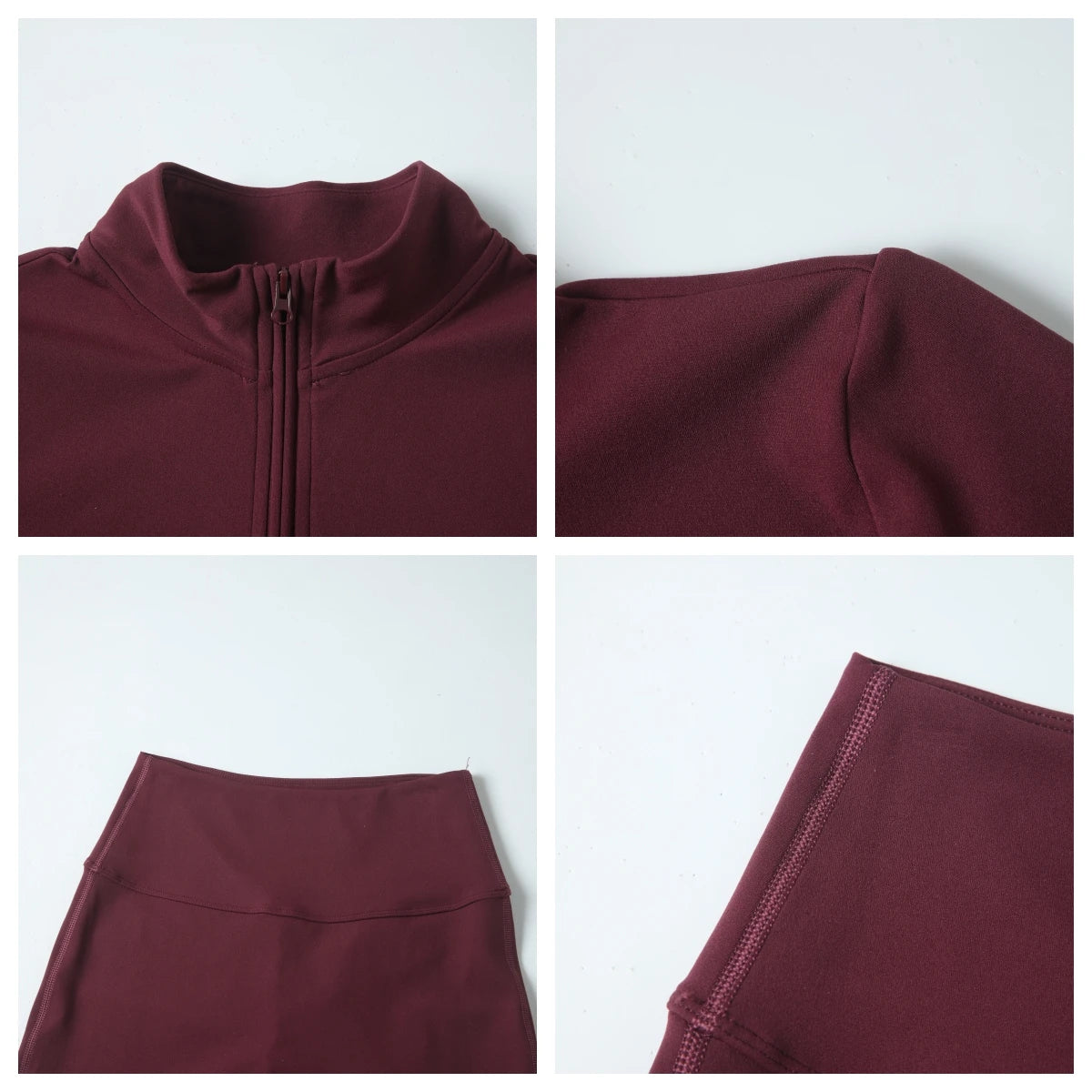 Women's 2-Piece Half-Zip Yoga Set – Long Sleeve Sports Top & Flared Workout Pants