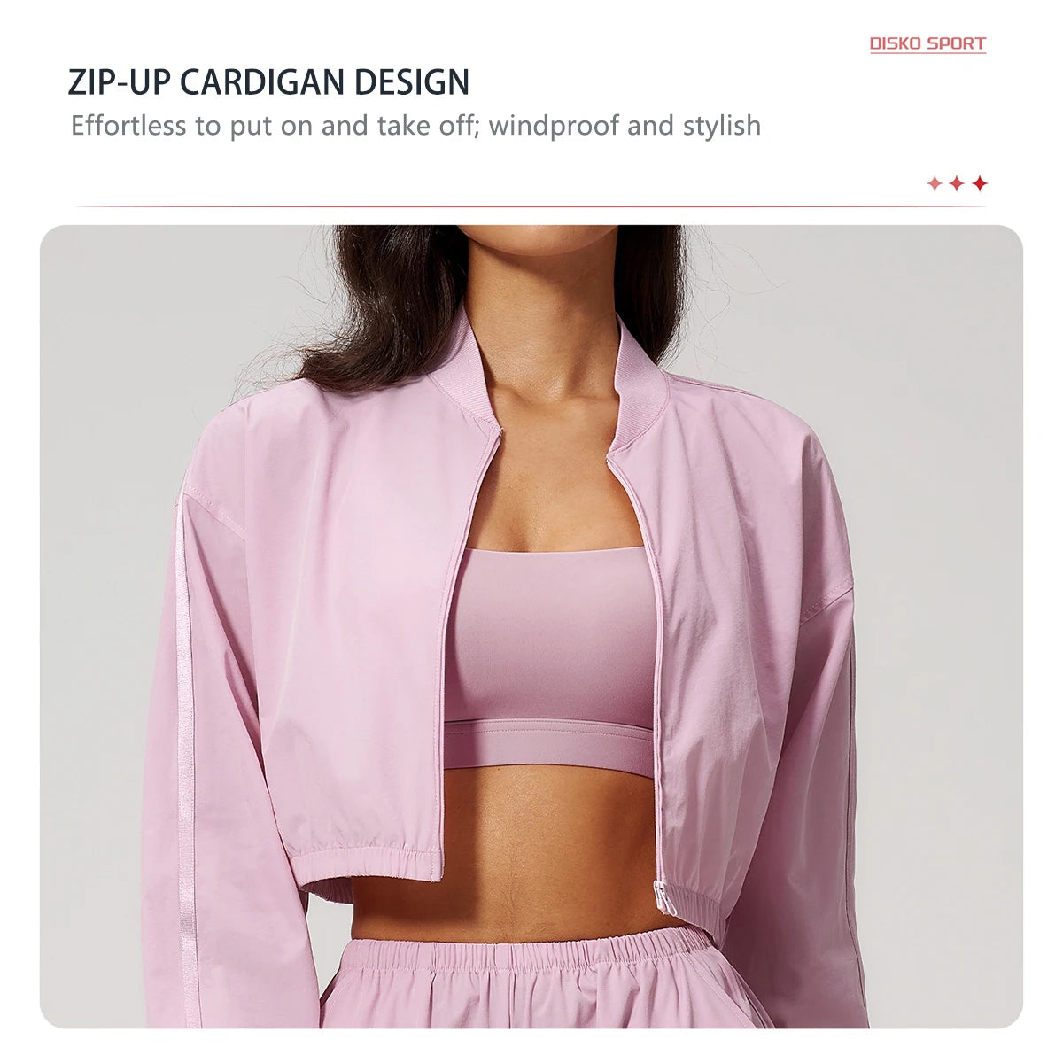 Women's UPF 50+ Sun Protection Jacket – Cropped Sports Fitness & Yoga Jacket