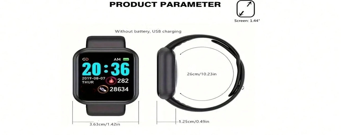 D13 Smart Watch – Bluetooth Fitness Tracker & Smart Sports Watch for Men and Women