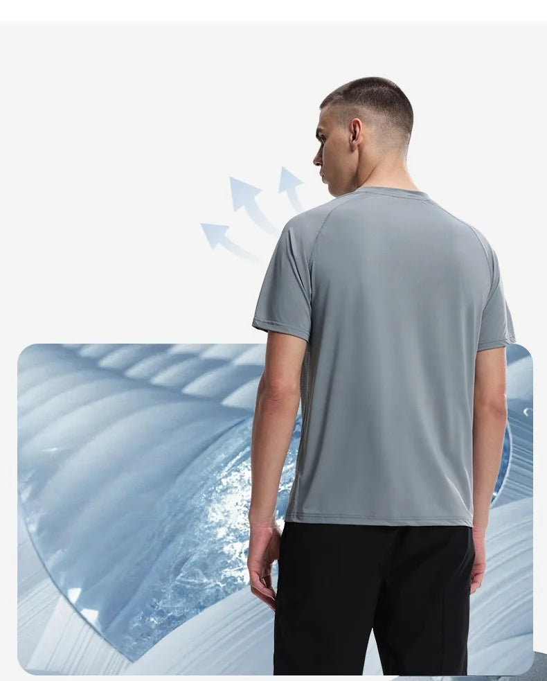 Men's Fitness Sports T-Shirt – Breathable Slim Fit Gym, Running & Cycling Tee