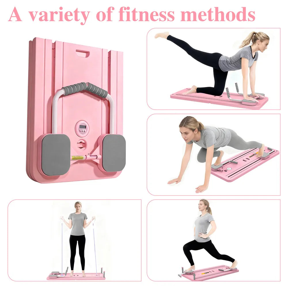 Multifunctional Foldable Abdominal Board Pilates Push up Plate Reformer Fitness Core Workout Equipment for Body Training