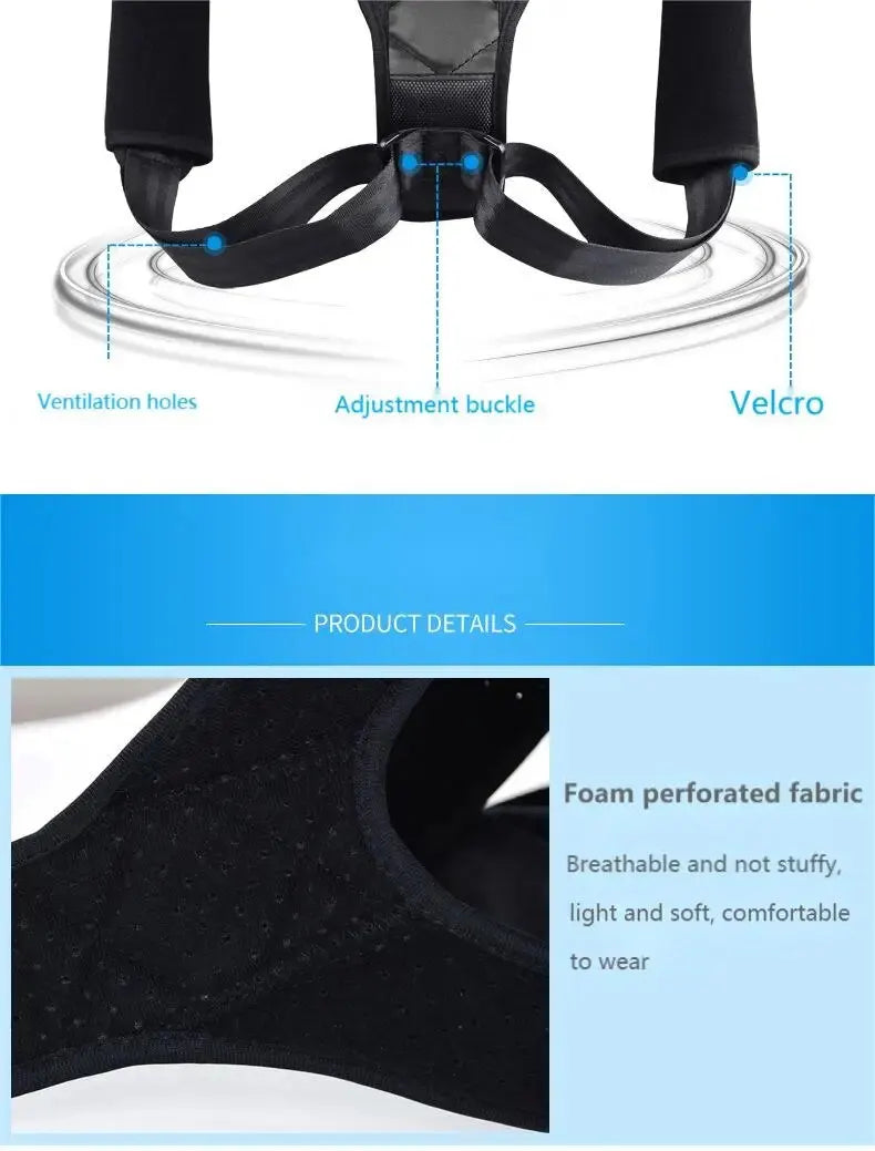 Back Posture Corrector Belt – Adjustable Support Brace for Improved Sitting & Standing Posture