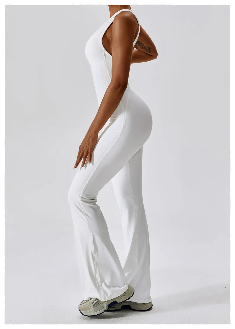 Women’s Solid Yoga Jumpsuit – One Piece Butt-Lifting Fitness Bodysuit