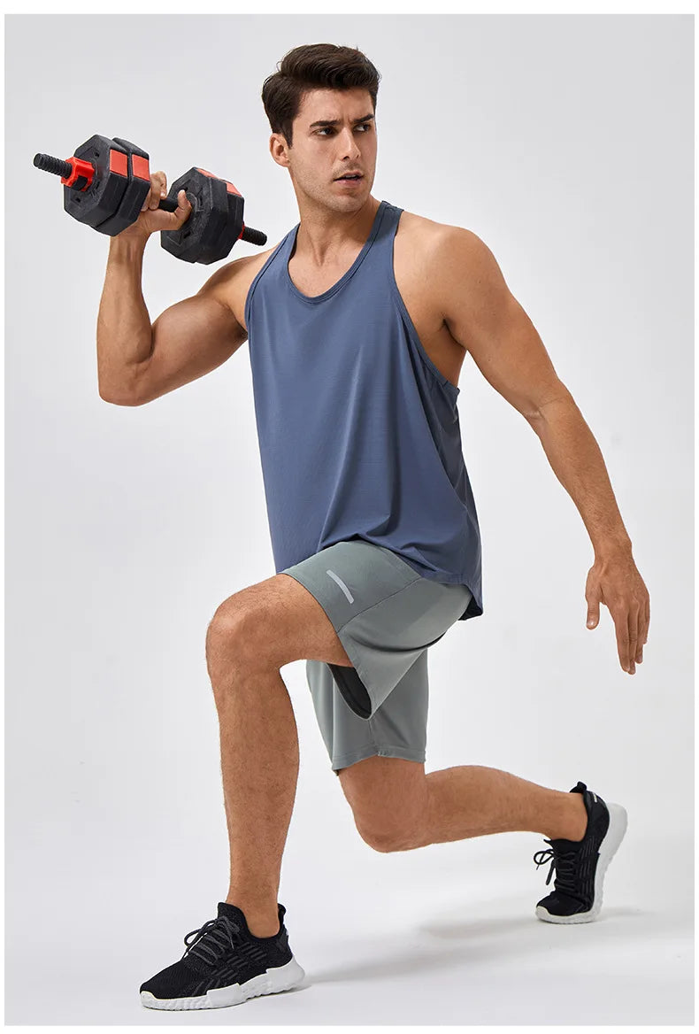 Men's Sleeveless Workout Tank Top – Quick-Dry Gym & Bodybuilding Training Vest