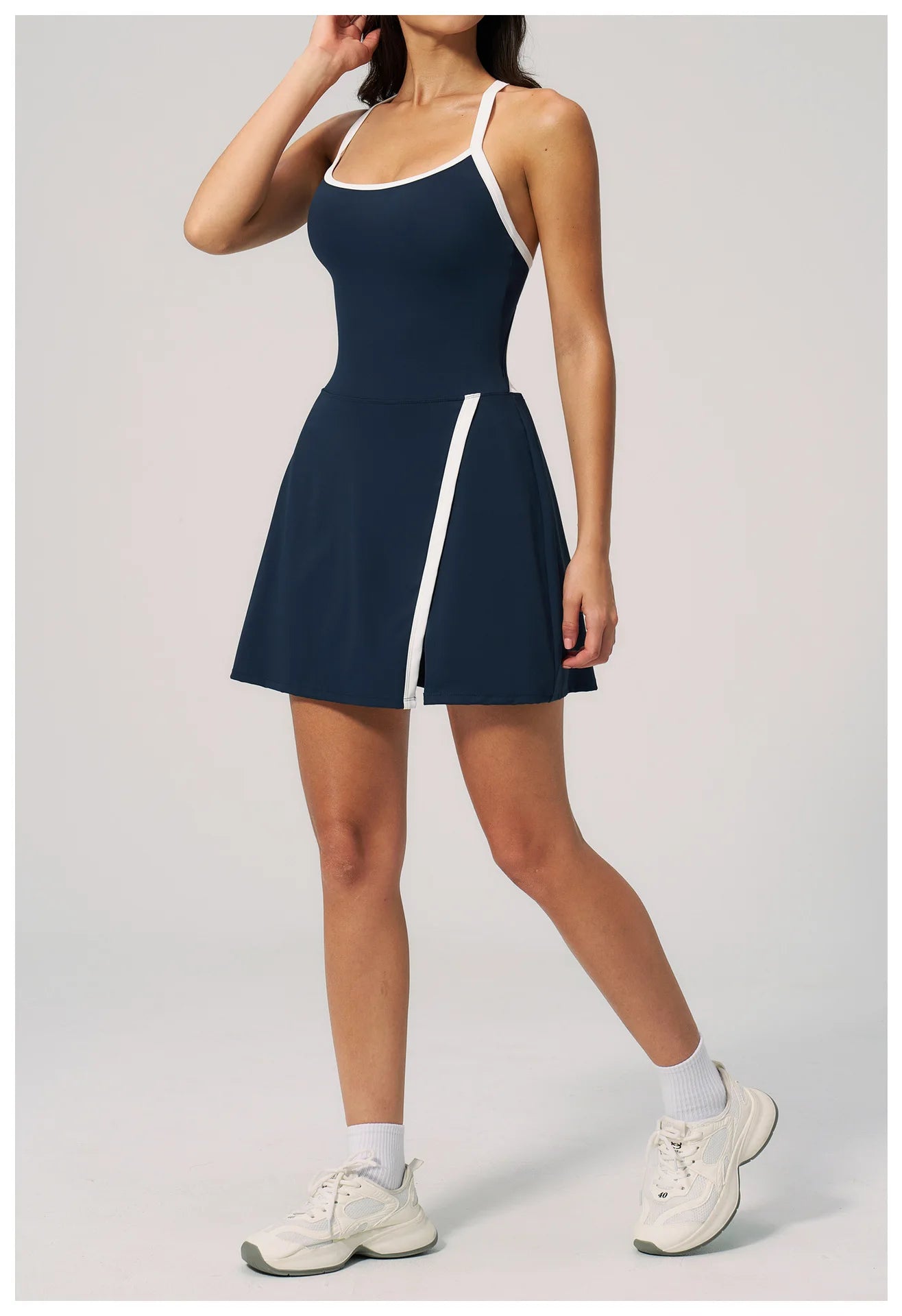 Women's Yoga Jumpsuit Set Anti-Glare One-Piece Ballet Dance Sports Dress Gym Rompers Push-Up Running Tennis Fitness Outfit