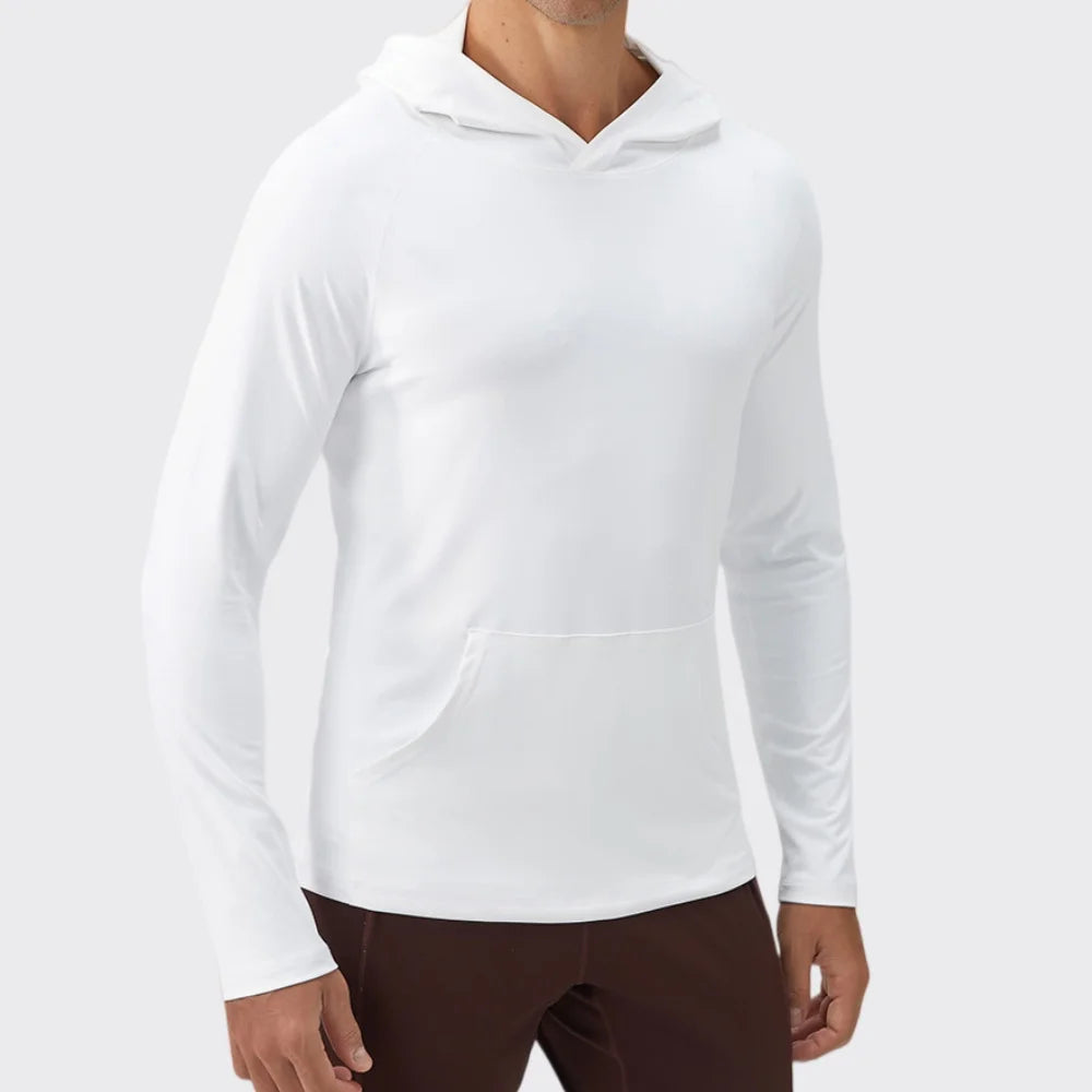 Men's Fitness Hoodie Long Sleeve Sport T-Shirt – Quick-Dry Slim Fit Gym & Running Top