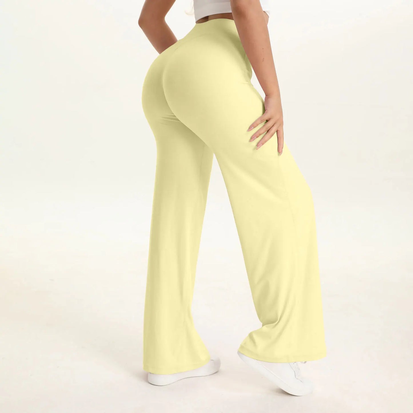 NCLAGEN SoftMotion Women’s Straight Leg Yoga Pants – Mid-Waist Gym & Pilates Leggings
