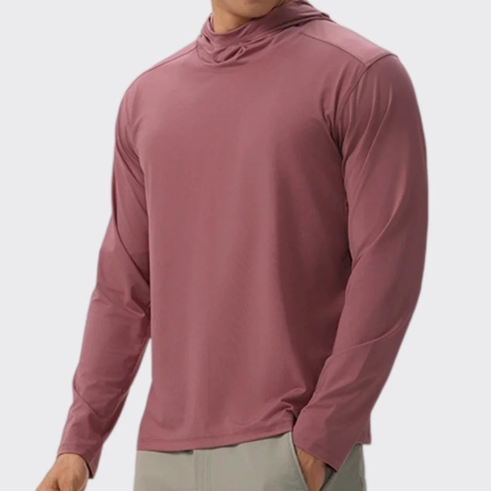 Men's Compression Hooded Long Sleeve Fitness T-Shirt – Running, Gym & Workout Performance Top