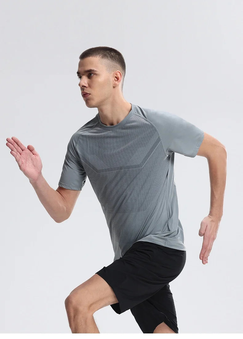 Men's Fitness Sports T-Shirt – Breathable Slim Fit Gym, Running & Cycling Tee