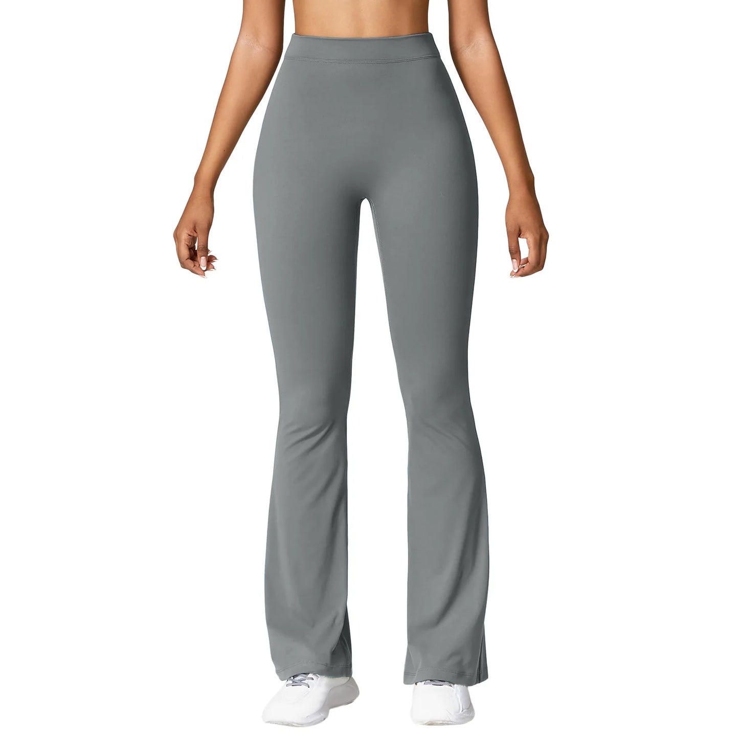 Women’s Micro Horn Flared Leggings – High Waist V-Back Push-Up Gym Pants