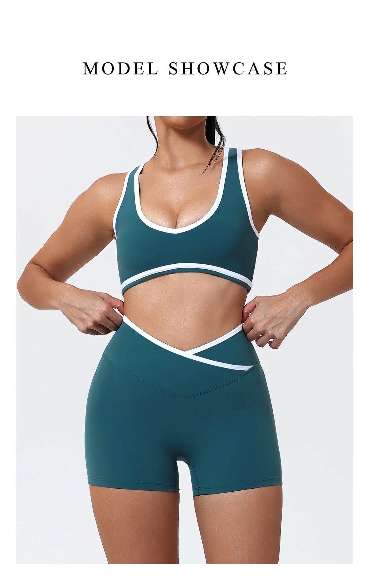 Women's 2-Piece Yoga Set – Sports Bra with Padded Cups & High-Waisted Cross-Back Leggings