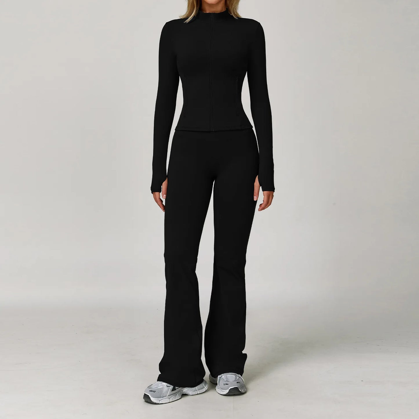 Women's Yoga Sports Set 2/3PCS Gym Workout Tracksuit Long Sleeve Sports Bra Athletic Wear Running Fitness Clothing