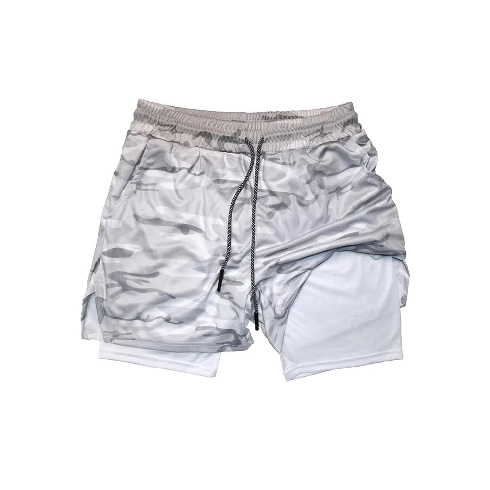 Men’s 2-in-1 Double Layer Fitness Shorts – Quick Dry Gym & Running Short