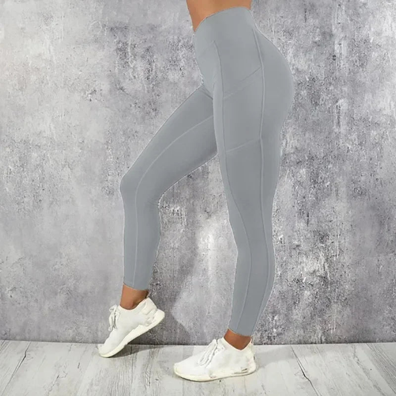 Women’s High Waist Yoga Leggings with Pockets – Butt Lifting Gym & Running Tights