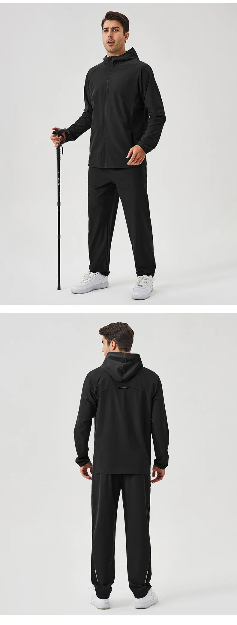 Men's Fitness Hoodie Long Sleeve Sport T-Shirt – Quick-Dry Slim Fit Gym & Running Top