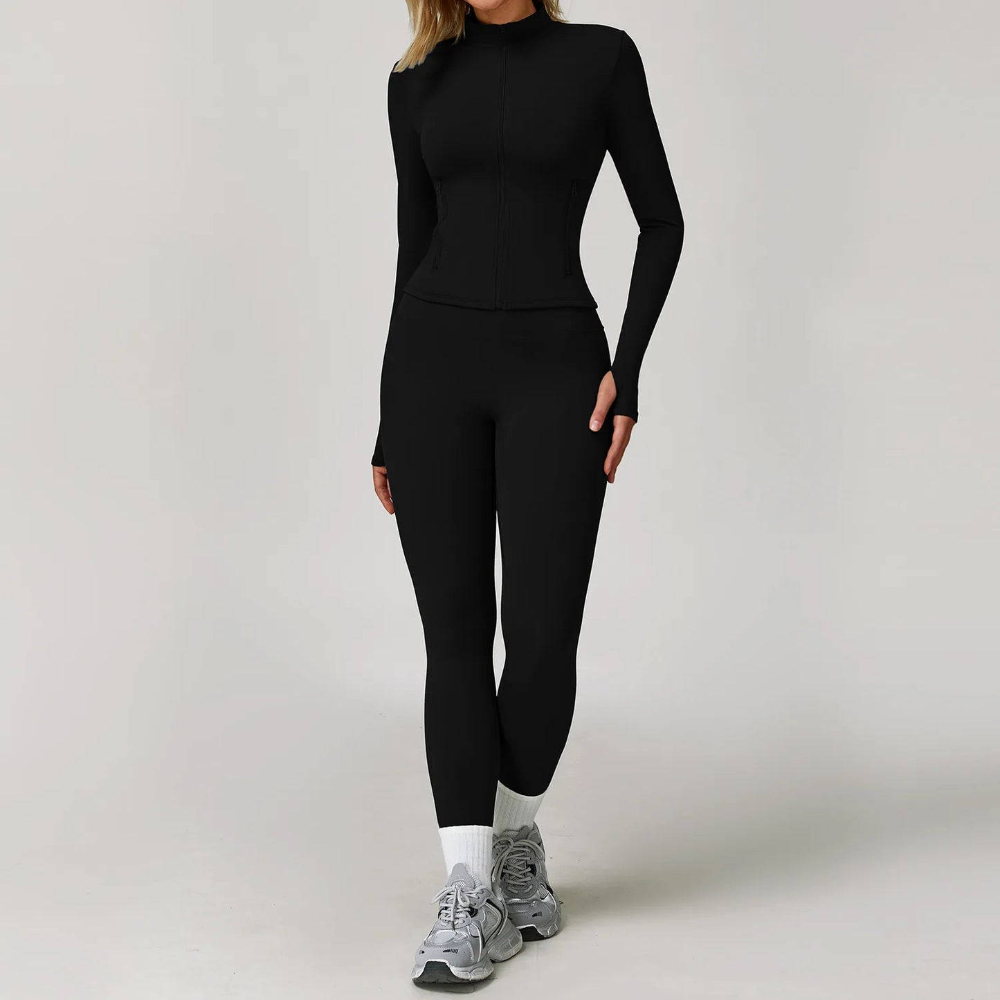 Women's Yoga Sports Set 2/3PCS Gym Workout Tracksuit Long Sleeve Sports Bra Athletic Wear Running Fitness Clothing