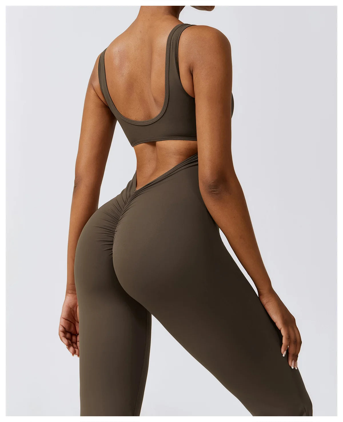Women’s Fitness Yoga Jumpsuit – Push-Up Stretch Workout Bodysuit