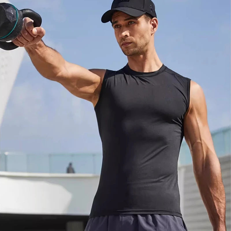 Men’s Compression Tank Top – Quick Dry Sleeveless Gym & Workout Vest