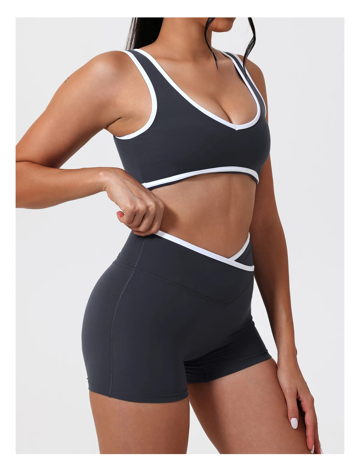 Women's 2-Piece Yoga Set – Sports Bra with Padded Cups & High-Waisted Cross-Back Leggings