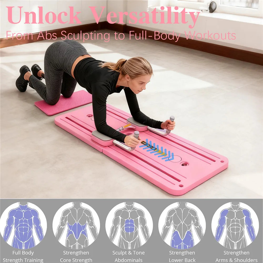 Multifunctional Foldable Abdominal Board Pilates Push up Plate Reformer Fitness Core Workout Equipment for Body Training