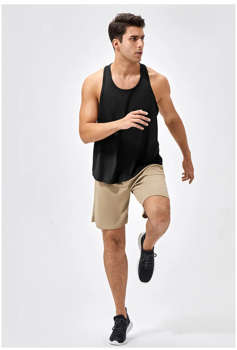 Men's Sleeveless Workout Tank Top – Quick-Dry Gym & Bodybuilding Training Vest